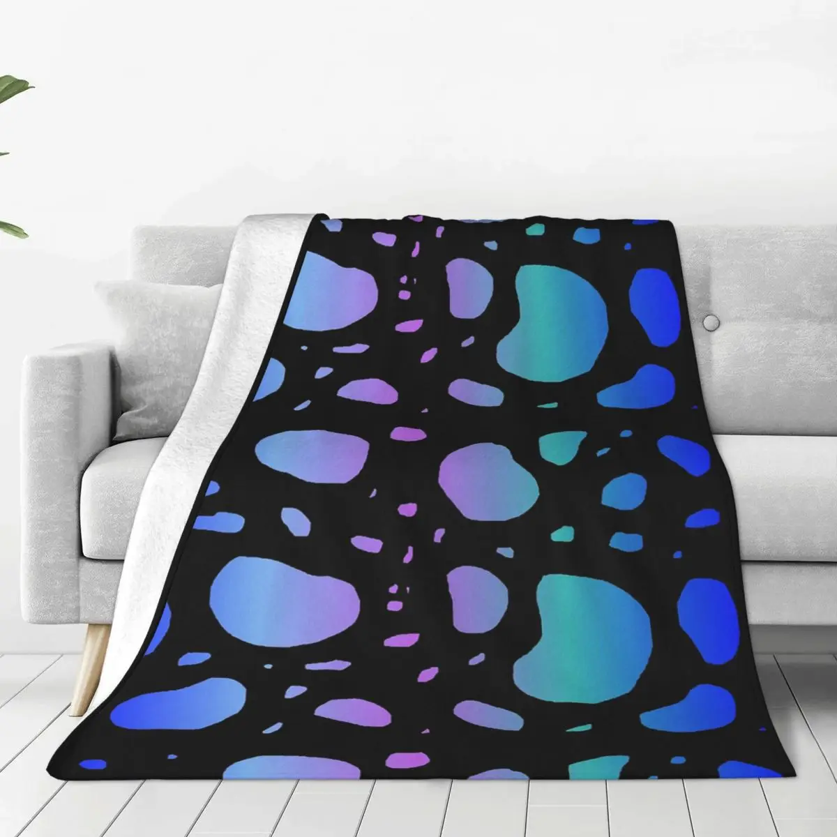 

Cool Gradient Rocks Blankets Fleece Multi-function Sofa Throw Blankets For Home Bedroom Travel Throws Bedspread Quilt