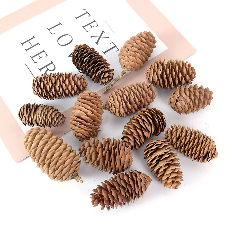 Natural Pine Cones Nuts Artificial Flower Pineapple Cones Fake Plant For Christmas Tree Home Decor Xmas Wreath DIY Craft Navidad