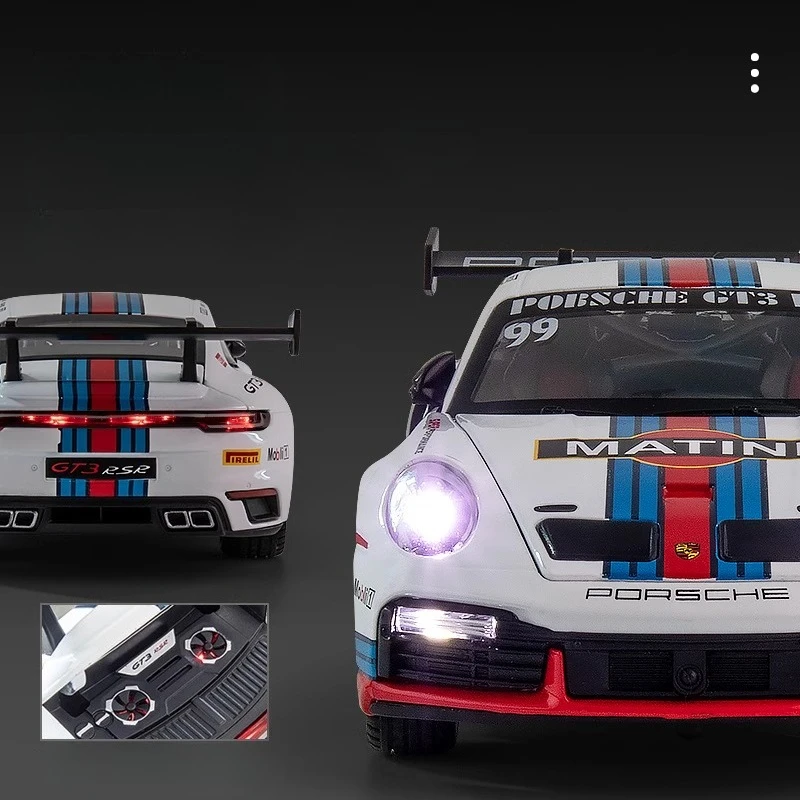 1:24 Porsche 911 GT3 RSR voiture de sport alliage moulé sous pression jouet véhicules métal voiture modèle son lumière retirer enfants jouets Collection cadeaux