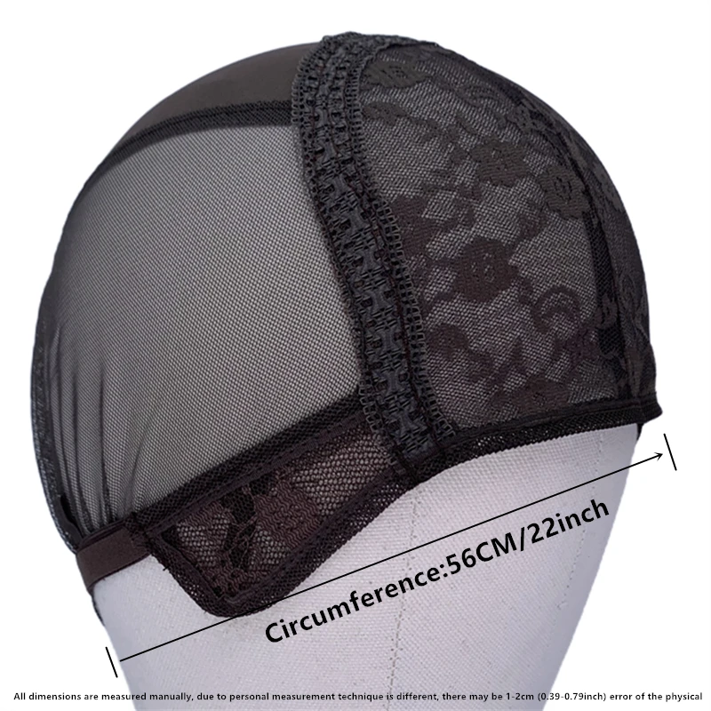 Double Lace Front Lace Wig Cap, Adjustable Breathable Base with Back Elastic Fabric & Side Mesh for DIY Salon Wig Making