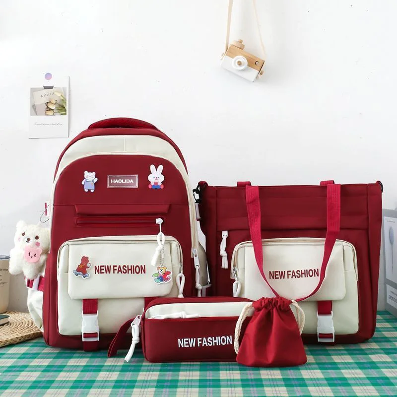 2026 New School Backpack Set Large Capacity Double Shoulder Bag for Students Children Bookbag Girls Grades One Two Three Four...