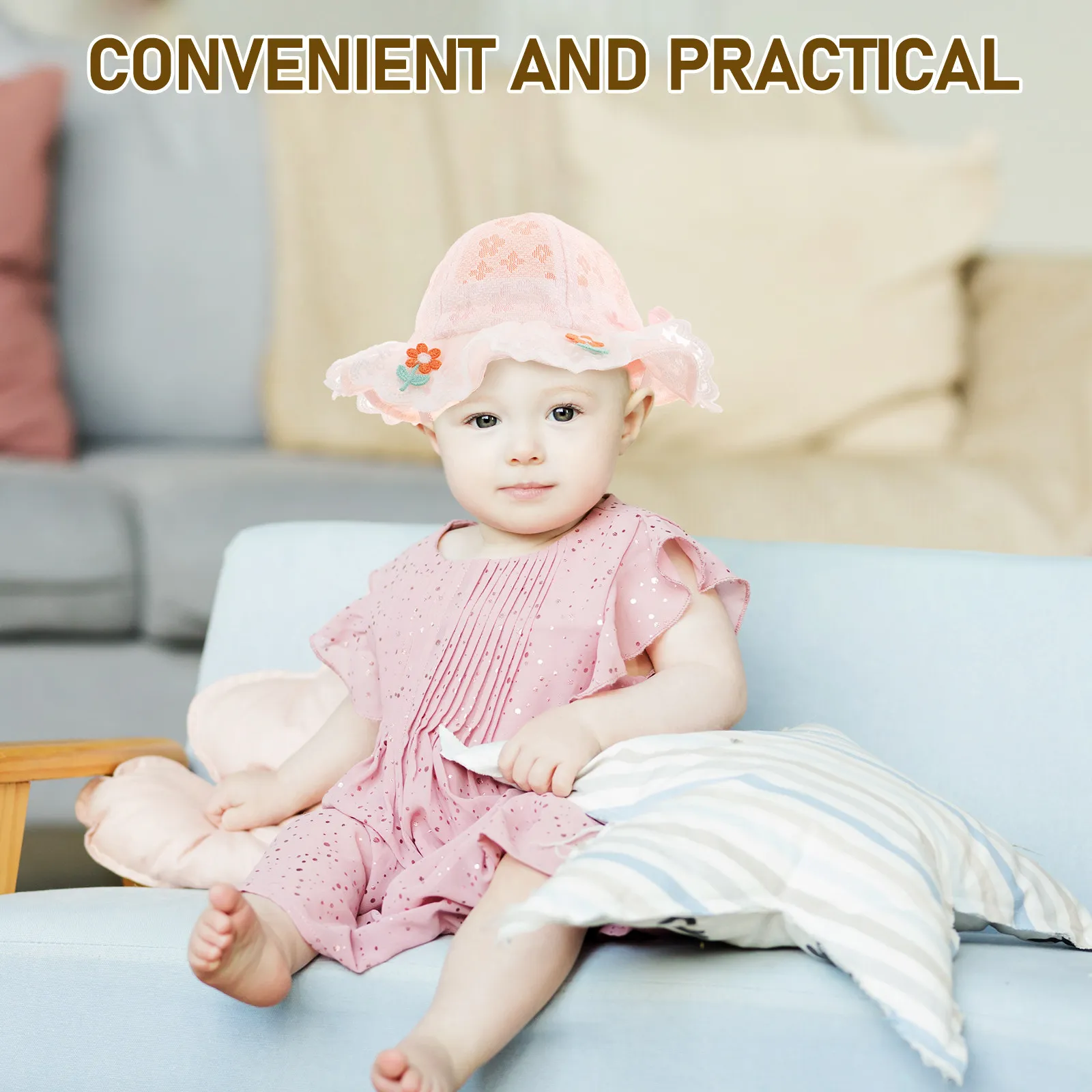 Baby Girl Summer Hat Breathable Mesh Sun Protection Wide Brim Fisherman Beach Cap Toddler Outdoor Baby Girl Hats view 3