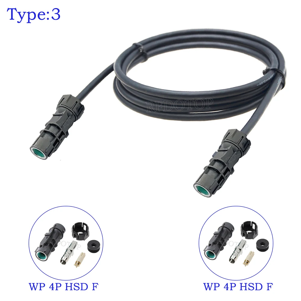 1Pcs Waterproof Straight 4 Pin HSD Code A Female to A Female Jack HSD Cable High Speed 4 Core Cable LVDS Wire Harness 0.1M-8M