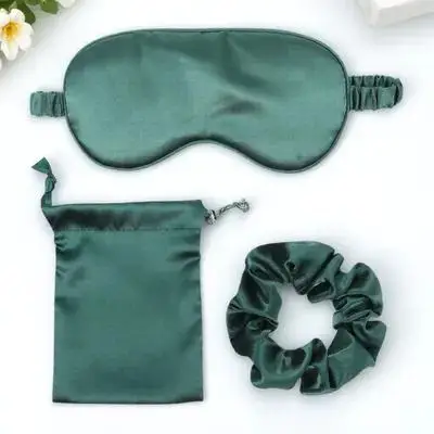 

3pcs Silk Eye Mask Reusable Cooling Sleep Masks Sleeping Mask With Headband Night Travel Blindfold Storage Bag
