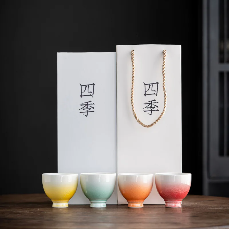 

Подарочный керамический большой одиночный чайный сервиз кунг-фу для смены печи, чашка для дегустации