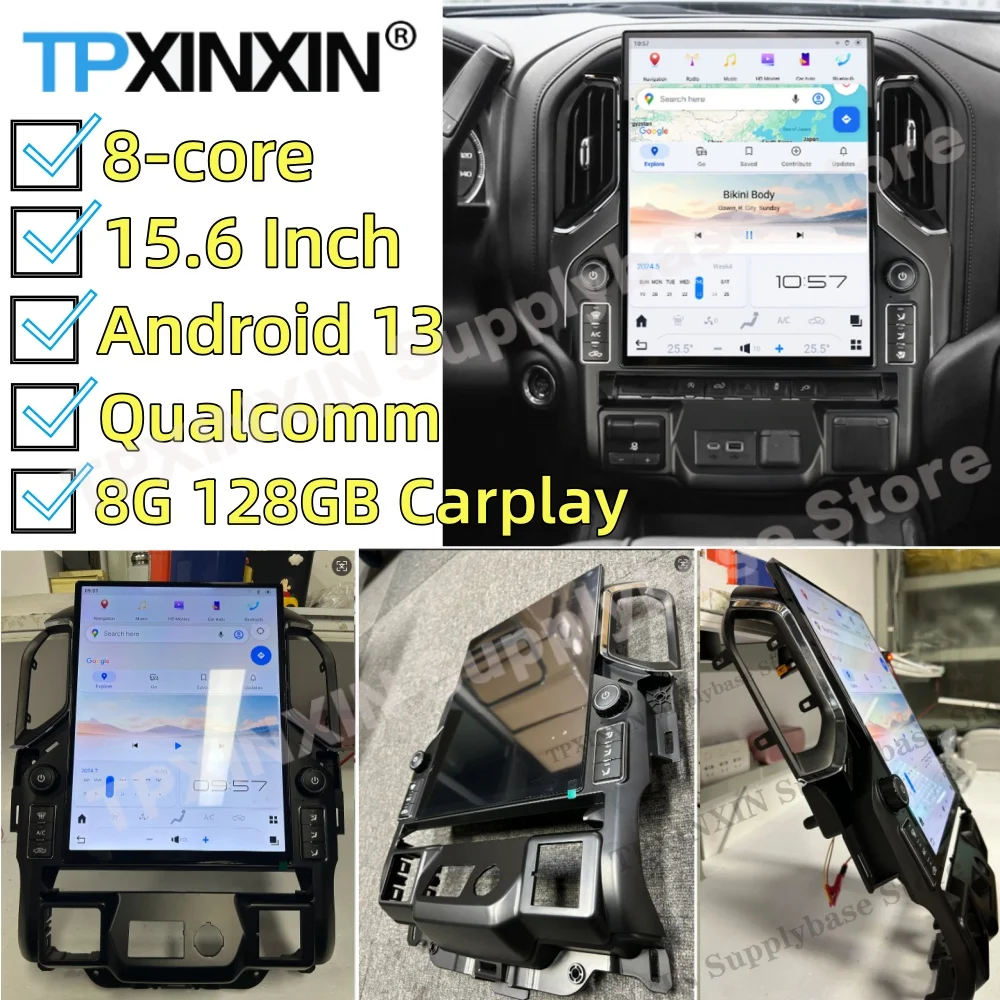 

15,6-дюймовый Android 13 Smart HD-экран для Chevrolet Silverado GMC Sierra 2019 ~ 2021 GPS-навигация Автомобильный радиоприемник Головное устройство