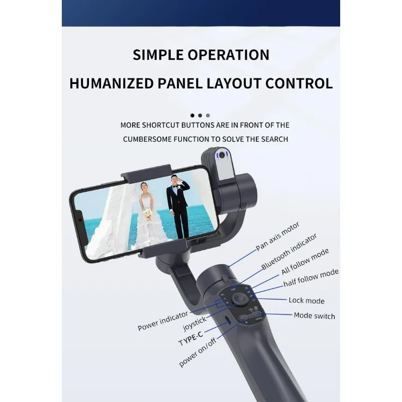 【2026】2025 Anti-Shake 3 Axis Handheld Gimbal Stabilizer Mount For Live Streaming Video Shoot And Photo Studio Accessory