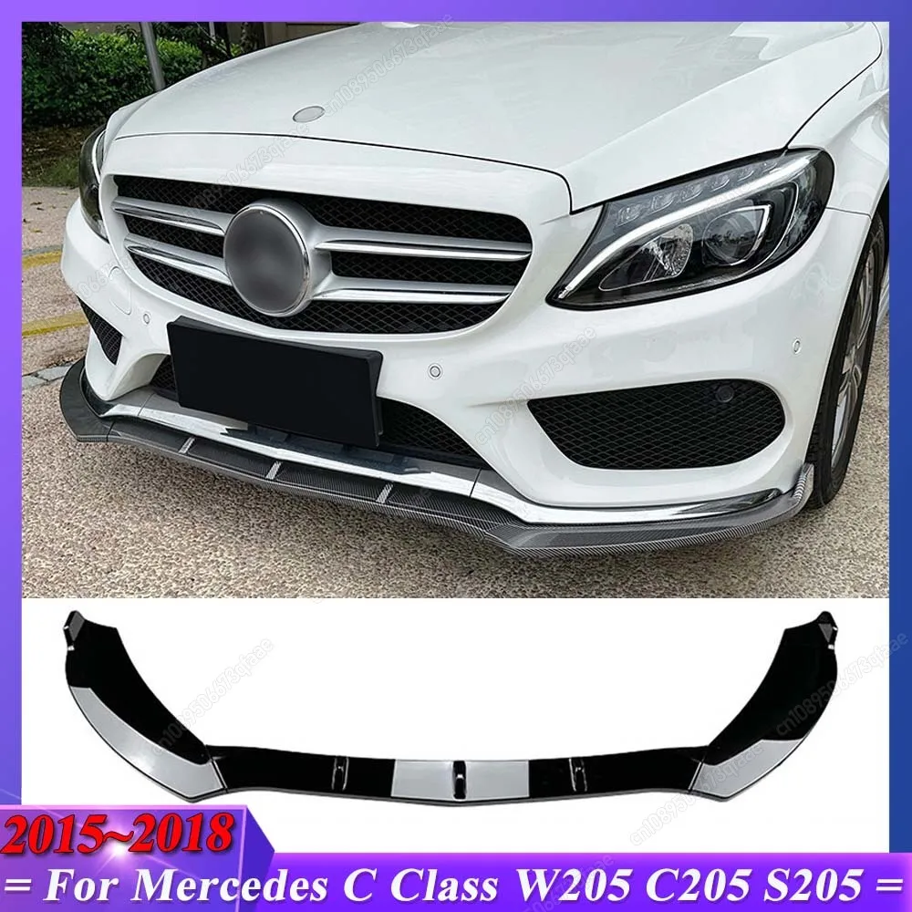 Do Mercedes Benz C Class W205 C205 S205 C160 C180 C200 C260 C300 C350e C450 AMG 2015-2018 Zestawy karoserii przedniego zderzaka z wargą