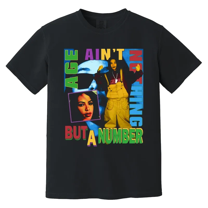 Aaliyah Age Ain't Nothing But A Number T Shirt - 90's - 2000s Rnb - Rock the Boat - Vntg rap tee