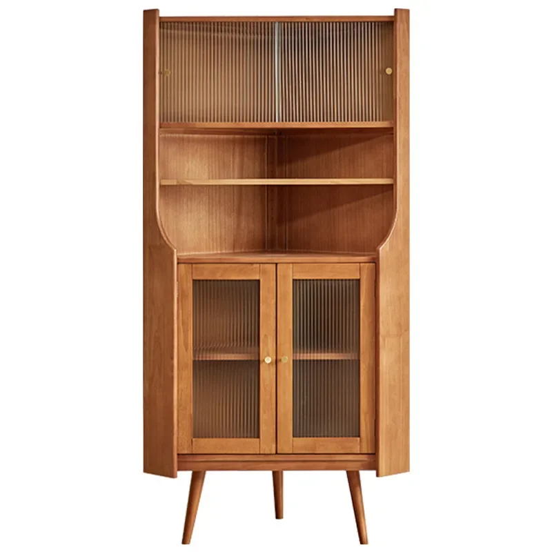 side cabinet, solid wood, floor-to-ceiling side, corner wine cabinet, corner storage in the living room