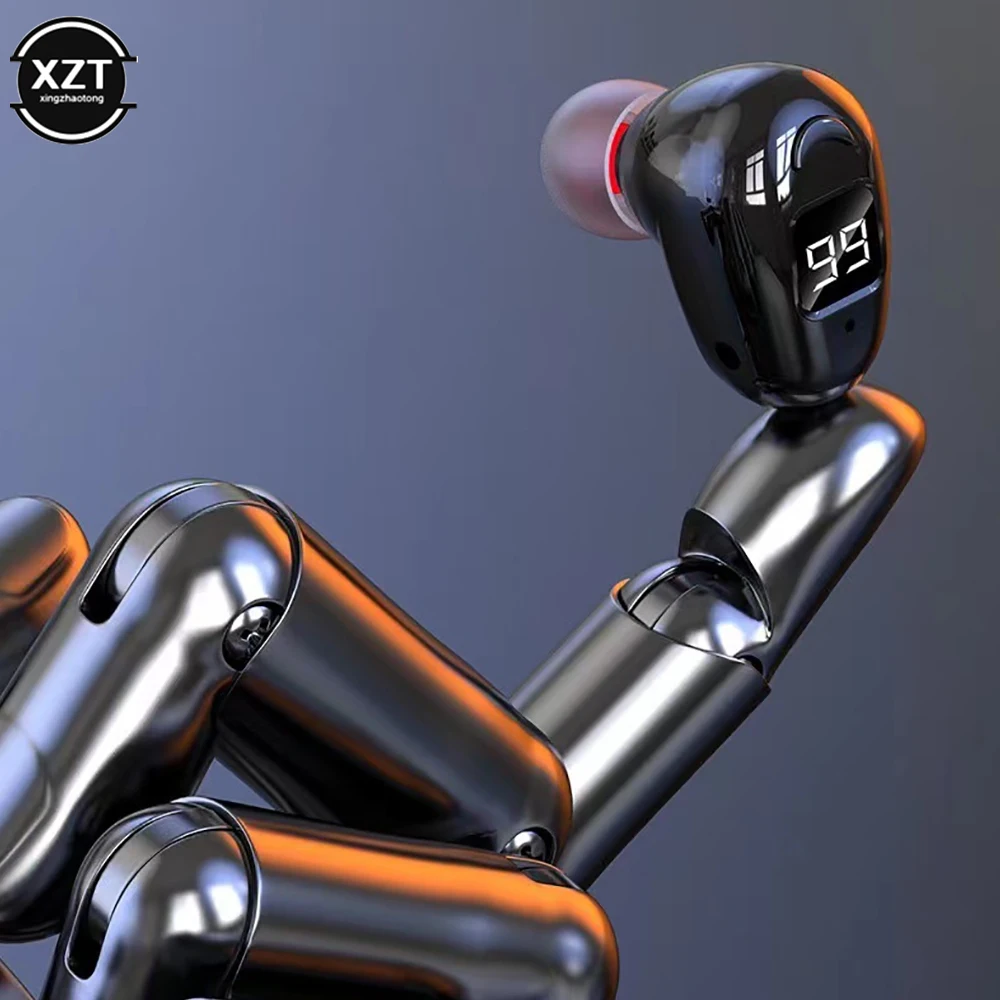 무선 블루투스 헤드셋 디지털 디스플레이 단일 이어폰형 귀마개 초장기 대기 비즈니스 헤드셋 HD 통화 마이크 일반