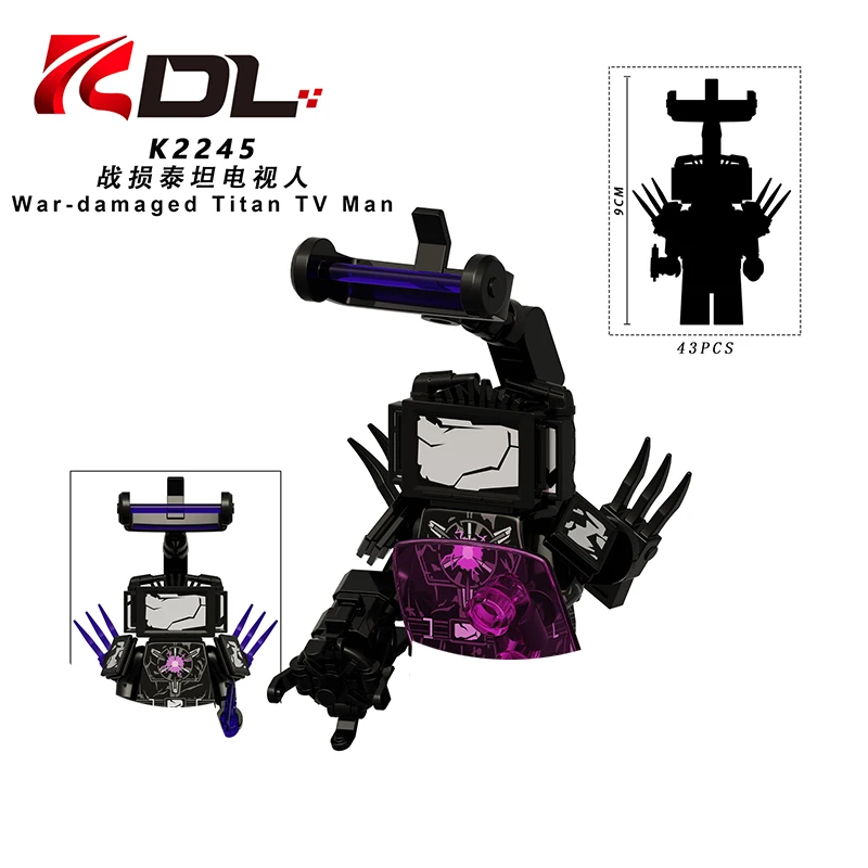 RICKY TOYS femme voix personne briques Titan TV homme pour jouets cadeaux Mini figurines d'action enfants blocs de construction pour cadeaux de fête