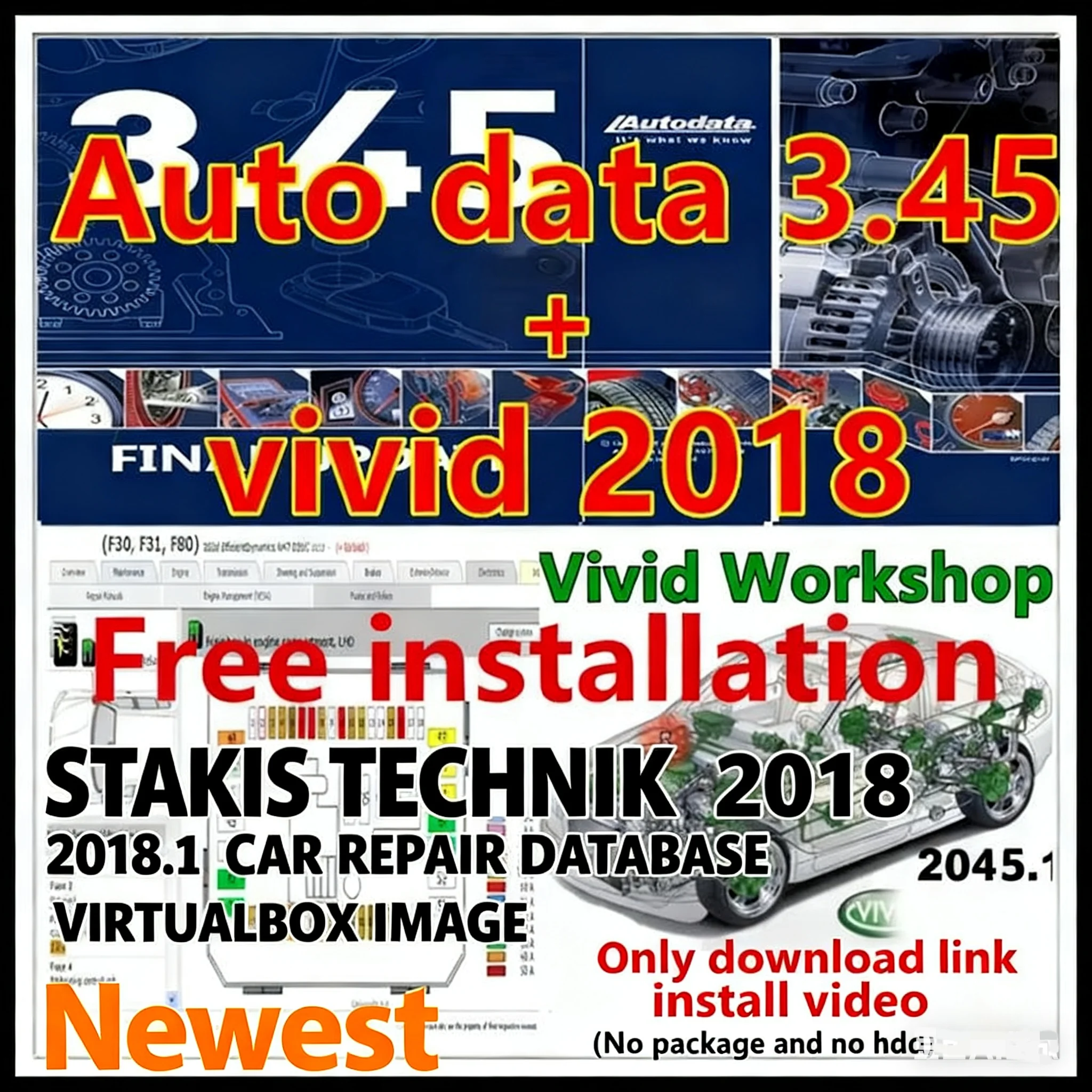 بيانات ورشة عمل الماسح الضوئي Obd2 Vivid 2018 (Atris-Technik) + برنامج إصلاح السيارات ALLDATA 10.53 ملحقات السيارة مع مخططات الأسلاك #1