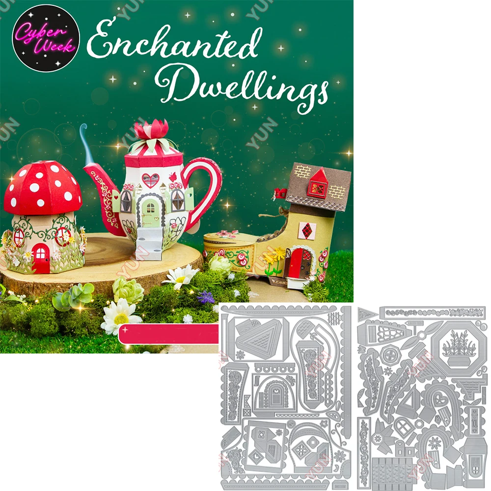 Scrapbooking Mbossing Cards New Metal Cutting Dies the Enchanted Dwellings Collection Gift Box Die DIY Handmade Craft Mold Stamp