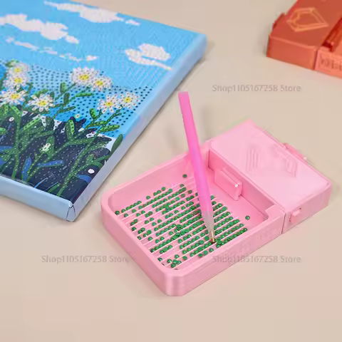 New 3D printing gradient color diamond art tray with lid, diamond painting storage box, DIY handicraft tool accessories