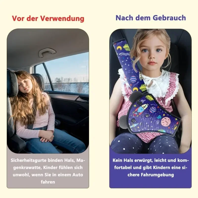 Neues 1-teiliges Set aus Kindersitzgurt-Polstern, verstellbare, abnehmbare Polster für Autositze, Hüftgurt-Polster für Kleinkinder, Mädchen und Jungen. – Detail 5
