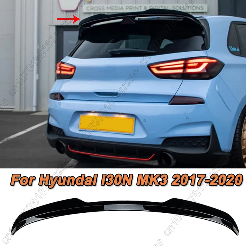 

Черный Автомобильный спойлер на заднюю крышу, украшение на крыло автомобиля для хэтчбека Hyundai I30N MK3 2017-2020, аксессуары для задних крыльев автомобиля