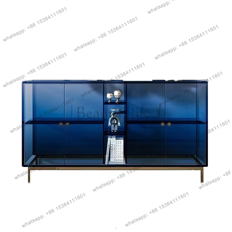 Acrylic gradual change dining side cabinet light luxury high-end living room tea cabinet shelf entrance cabinet