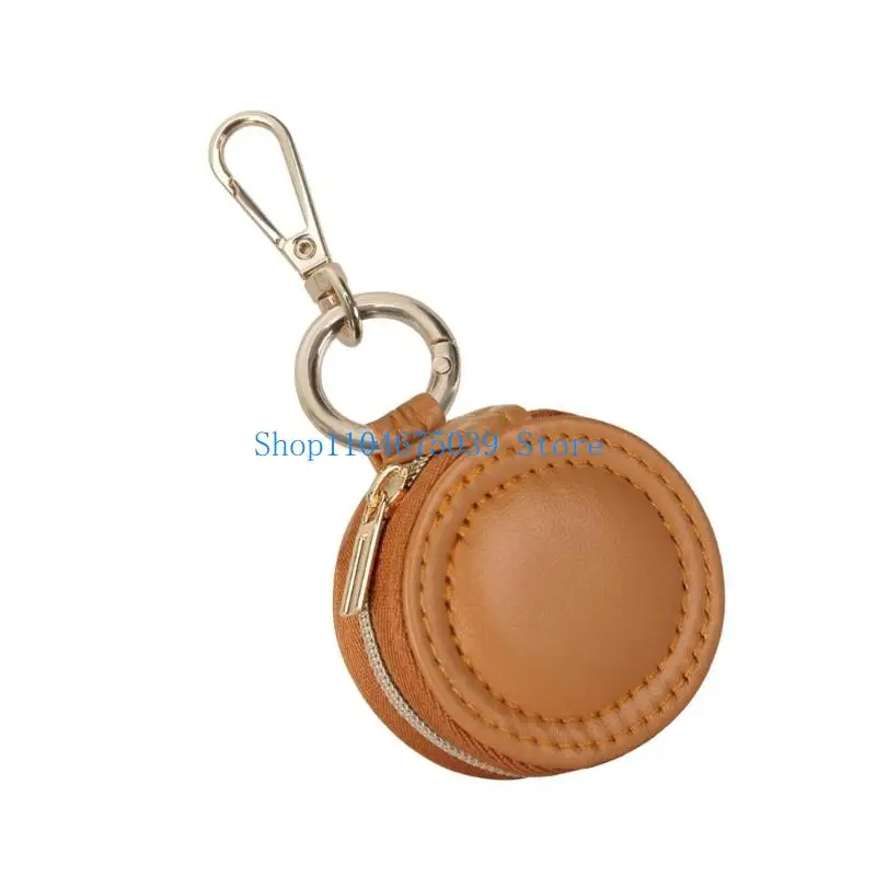 

5asd Miniature PU Leather Jewelry Holder Box Keychain For Rings Earrings Necklaces