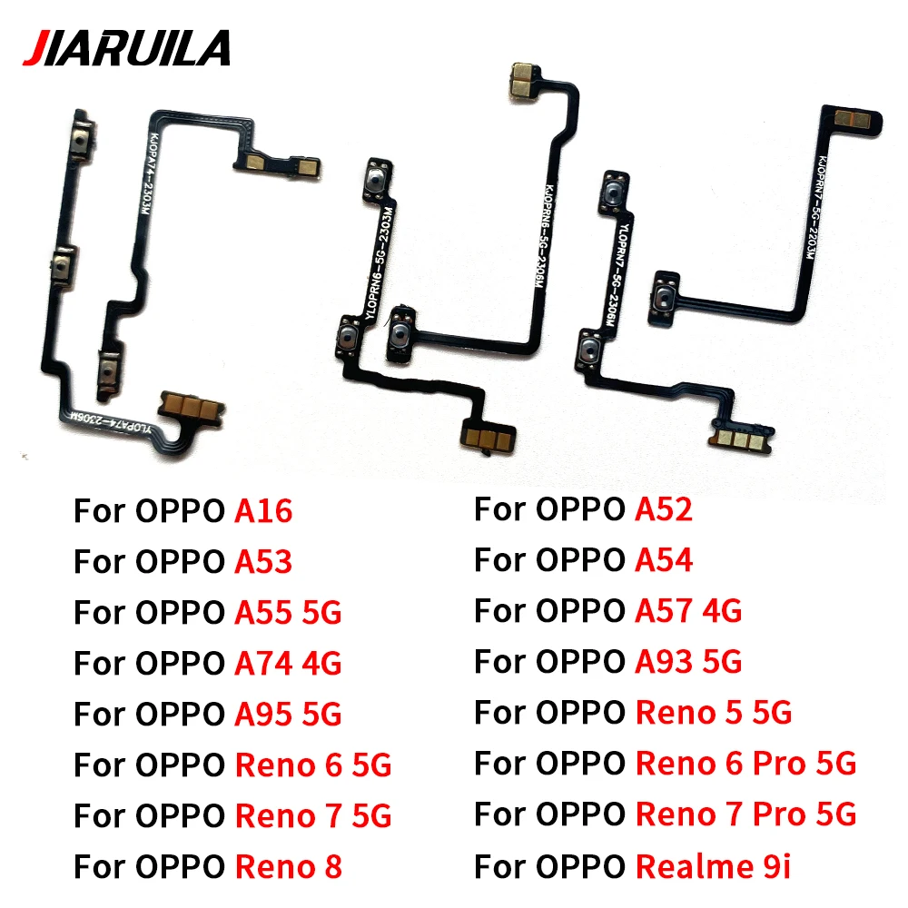 10 Pcs For Oppo A16 A54 A52 A53 A55 5G A57 4G A74 A93 A95 5G Realme 9i Reno On OFF Power Voulme Side Keys Buttons Switch Flex