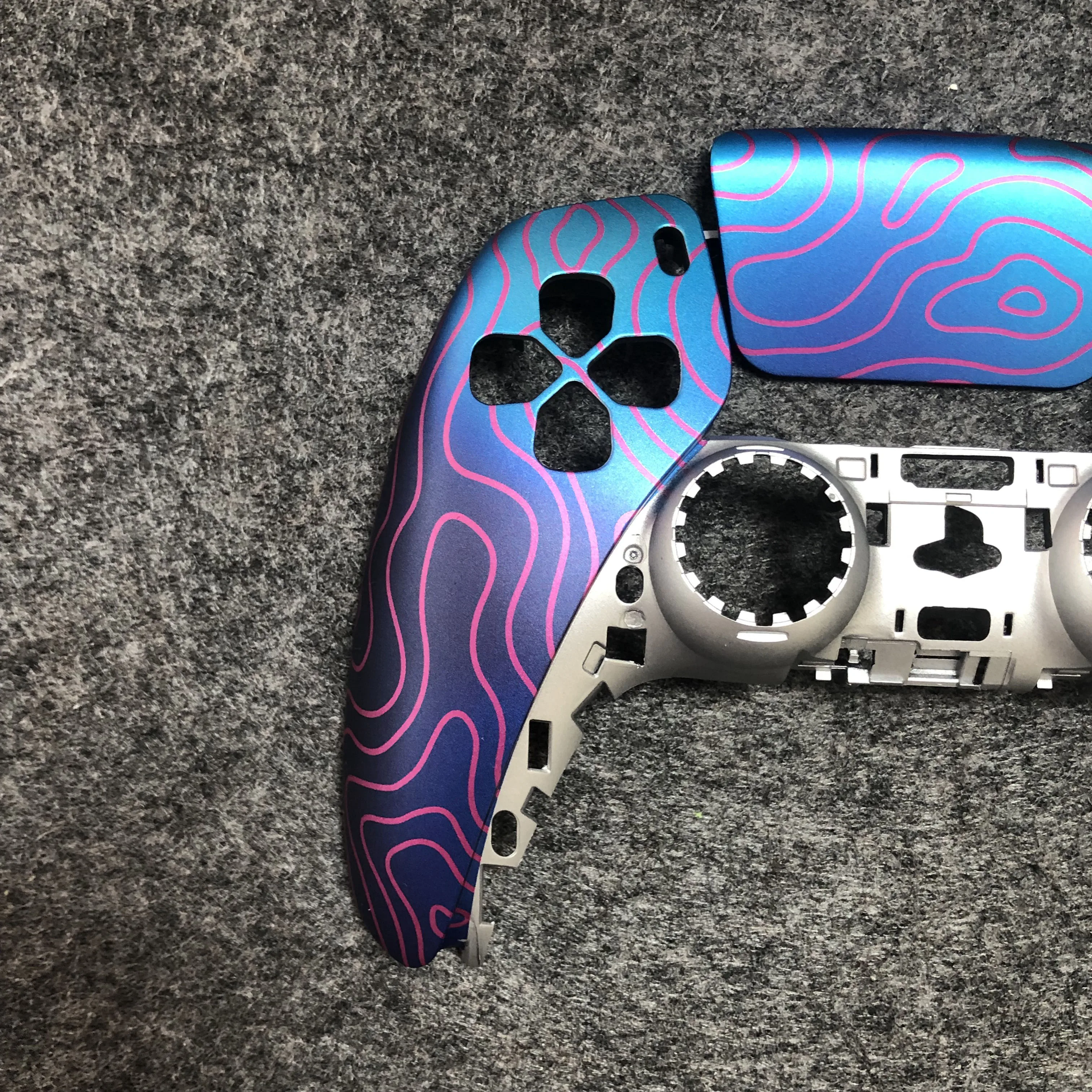 PS5 Controller Replacement Plated Front Case Game Controller Modification Custom BDM-010 BDM-020 BDM-030 Purple-blue Face Cover