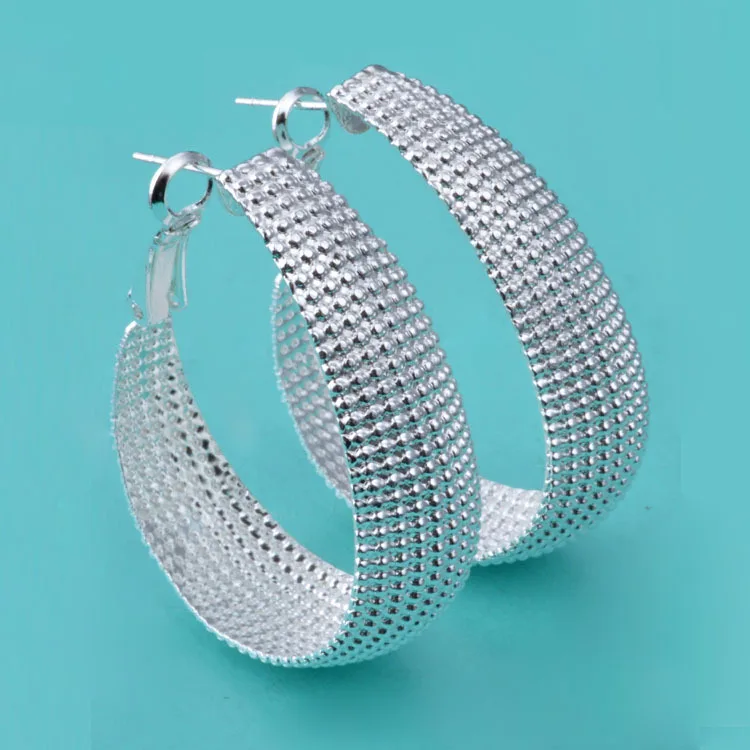 Fashion Silver color hoop Earrings for Women Pretty classic Retro ethnic style Holiday gifts party wedding Jewelry