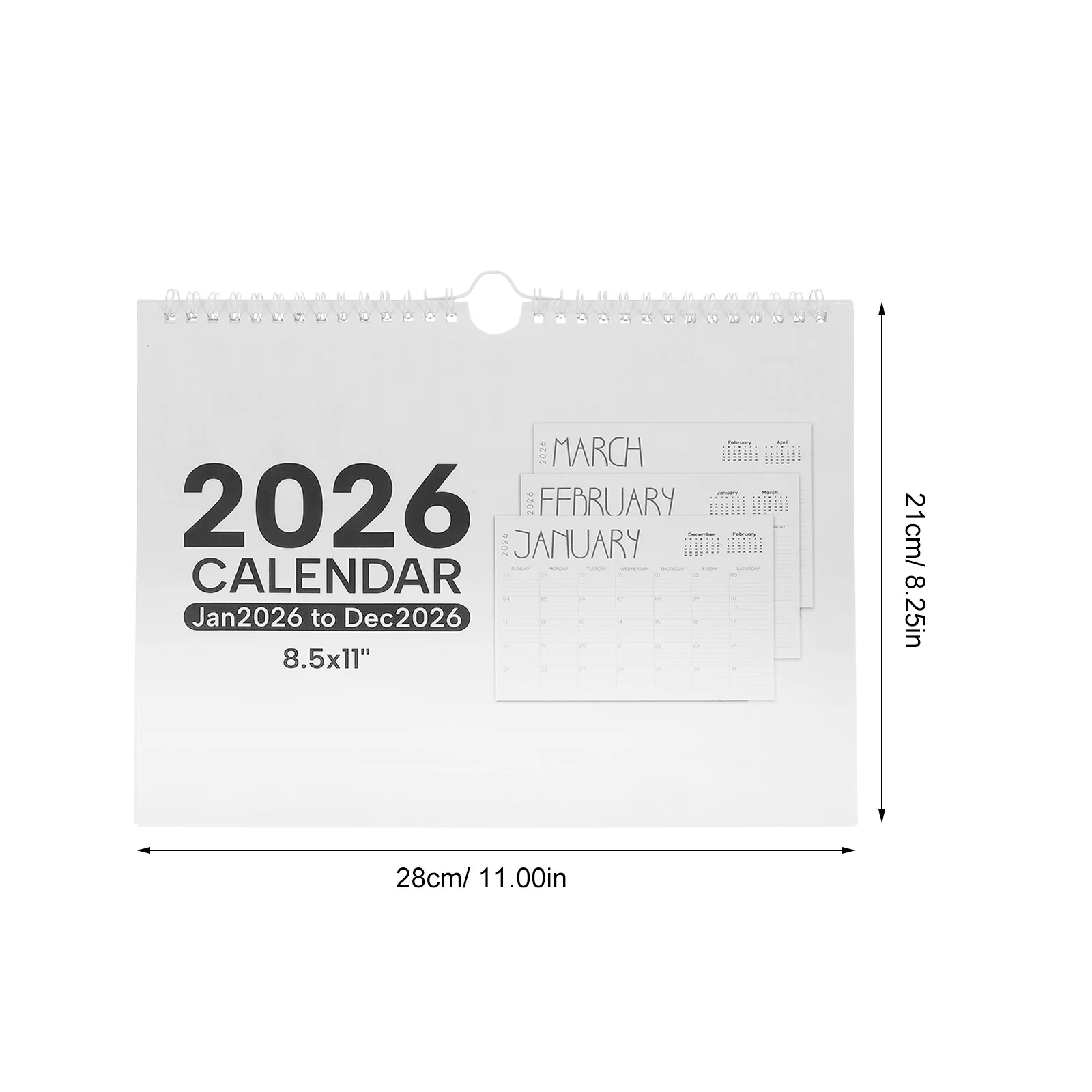 12pcs 2026 Wall 12 Months Twin Wire Binding Monthly Planner Hanging Calendar For Home Office Academic Yearly Schedule Organizer