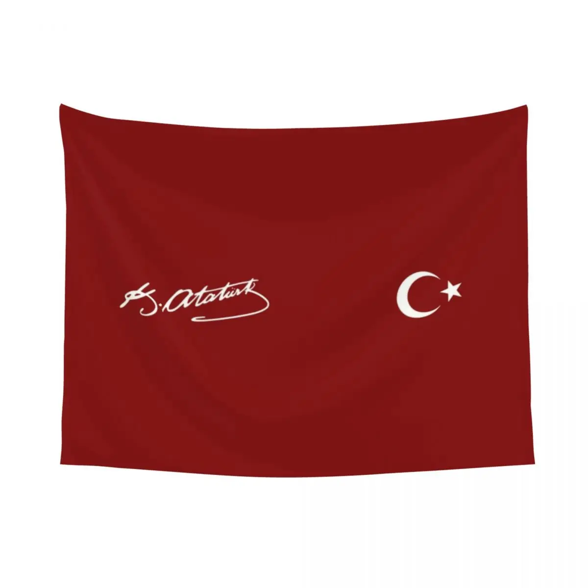 Custom Ataturk Signature With Turkish Flag Tapestries for Bedding Turkey Leader Hippie Wall Hanging Tapestry Home Decor