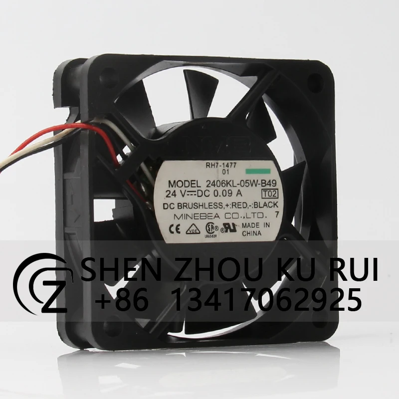 2406KL-05W-B49 Case Fan for NMB 24V 0.09A 60X60X15MM 6015 6CM Silent Alarm Inverter Cooling Fan