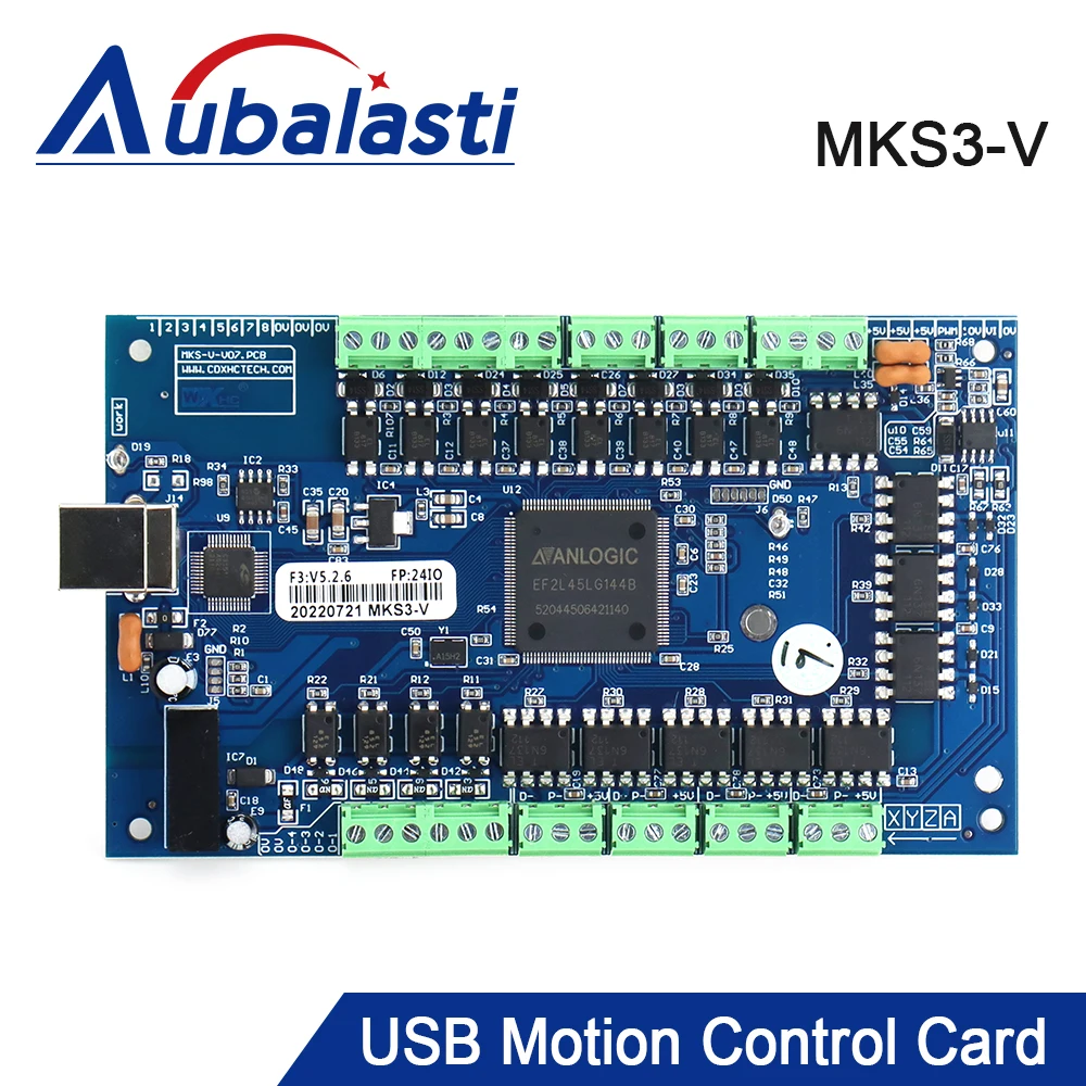 Aubalasti XHC 3/4 Axis USB Motion Control Card MKS3/4-V Isolated Open Collector Output 5V 20mA 2000KHZ Isolation Voltage 3.5KV