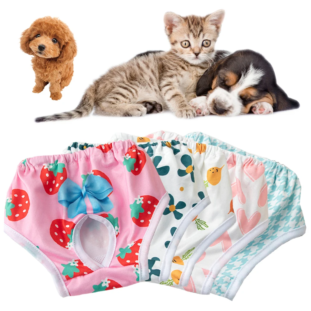 Fahsion Cute Pet Physiological Pants Big Elasticity Dog Diaper Clothes Dog Menstrual Pant High Quality Reusable Sanitary Panties