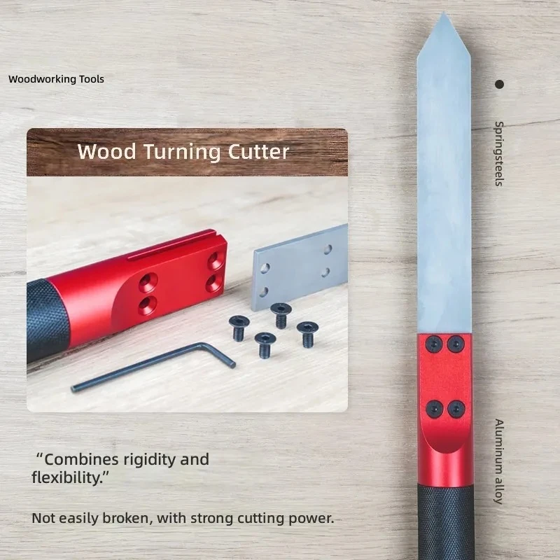 Wooden Rotary Cutter 65Mn Manganese Spring Steel Woodworking Turning Tool Manual Hand Carving Knife DIY Craft Shaping Device