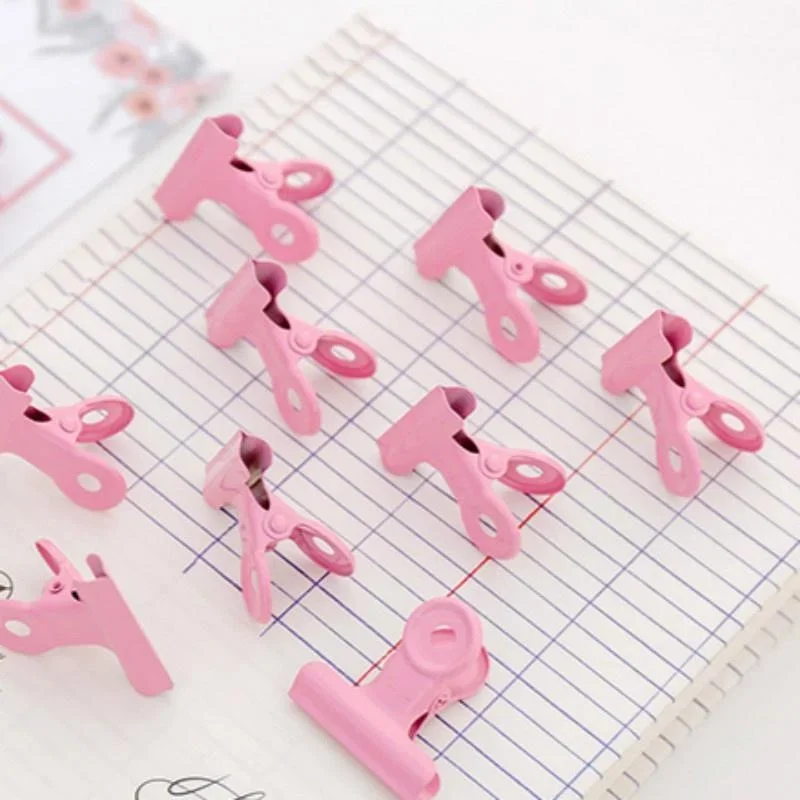 5pcs Random Color Metal Grip Ticket Paper Stationery Clips Office Documents Binder Clip School Student Stationery Supplies 3cm