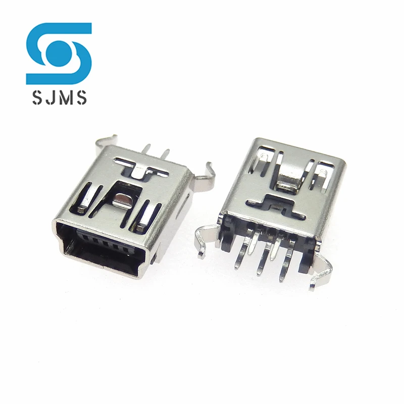 

10/50PCS Mini USB Type B dip 5 Pin DIP 2 Pin Vertical Bend Leg PCB soldering Socket Connector jack in-line For DIY Repair