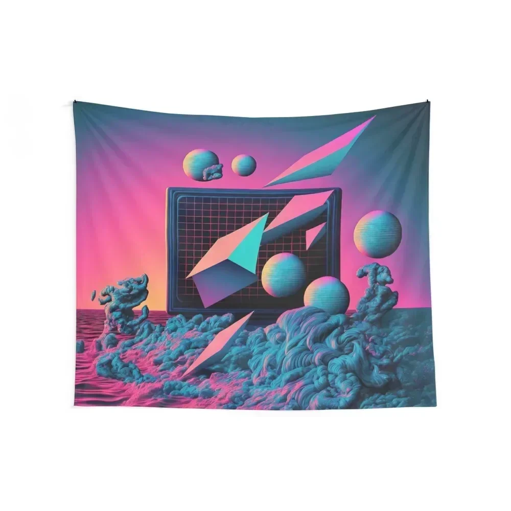 Digital Anachronisms: A Vaporwave Exploration of the Past and Future Tapestry Wall Tapestries Wallpaper Wall Deco Tapestry