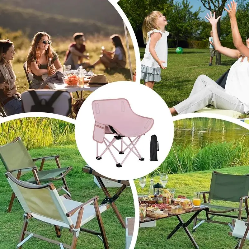 Portable Camping Chair Metal Frame Compact Folding Chairs Metal Frame Folding Chairs Compact Backpacking Chair With 165lb