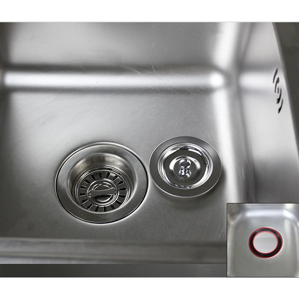 For Sink Strainer Sealing Ring 2 Pcs Rubber Gasket 110mm x 83mm Compatible with Standard Kitchen Drain Fittings