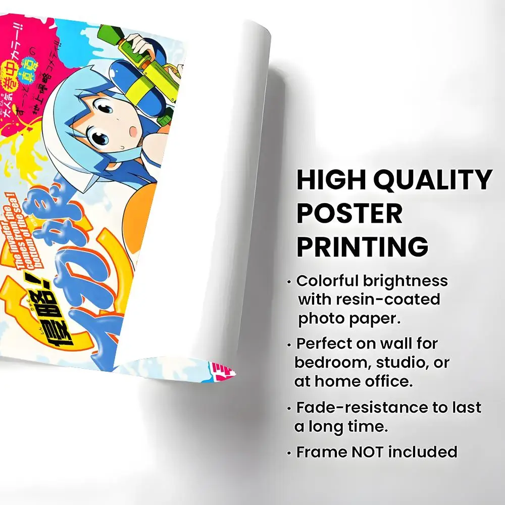 Anime Squid Girl Poster High-definition  poster stickers, suitable for bedroom, living room, home decoration