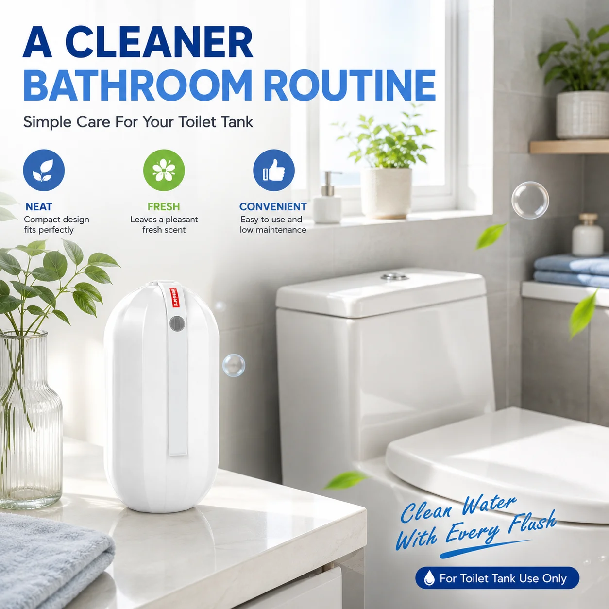Toilet Tank Cleaner Gel Block with Fresh Floral Scent Leak Proof Hanging Free Design for UK Household Bathrooms