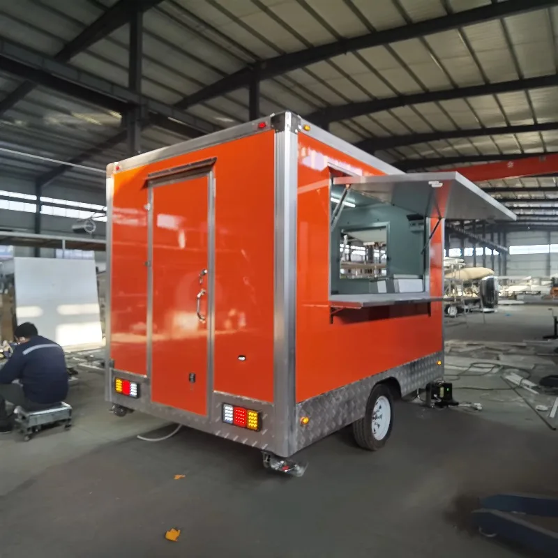 Customized Food Truck Known Rolling Cart Snow Cone Trailer Food Cart Cooking Trailer Hamburger Carts