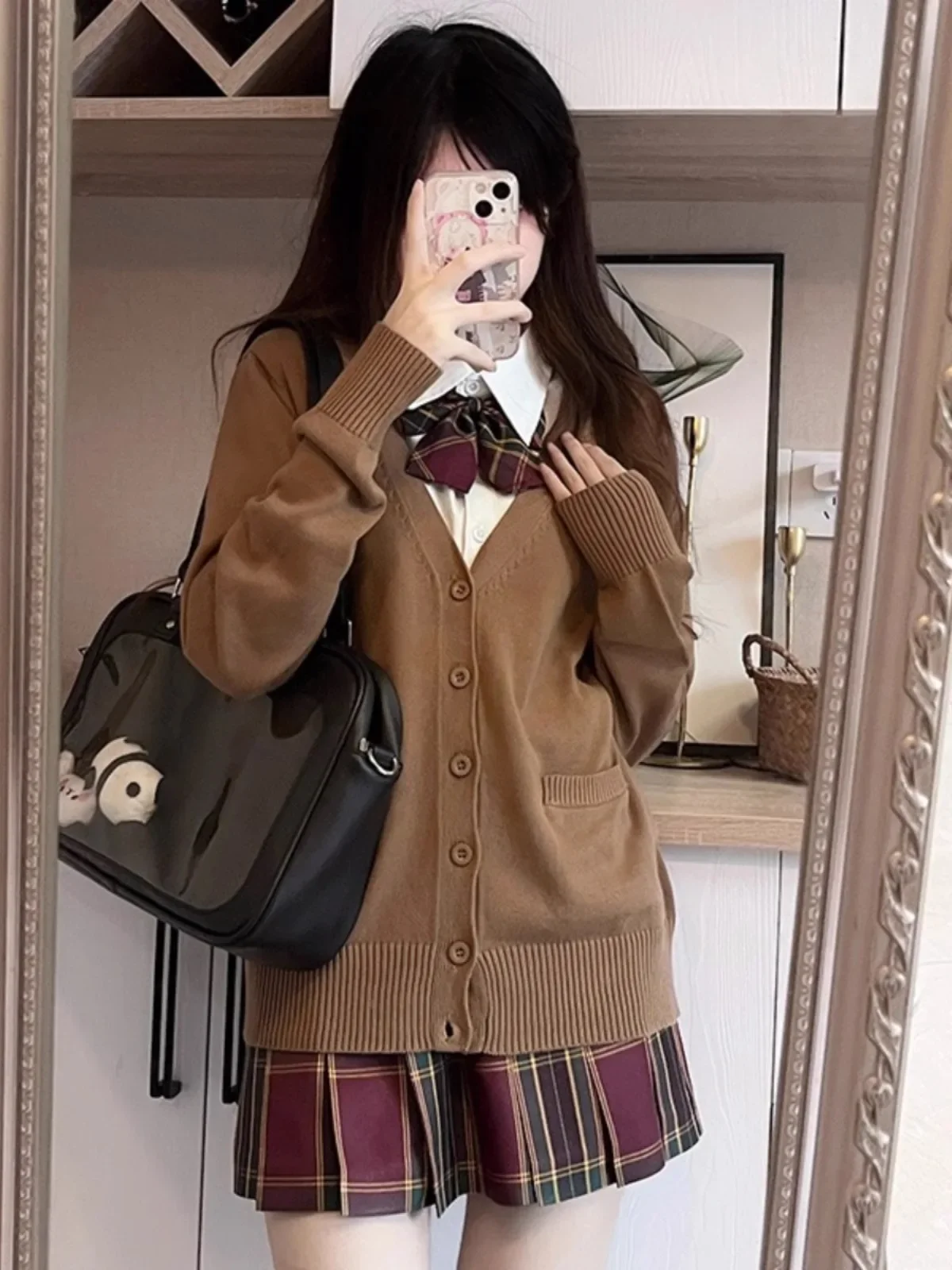 

Autumn Winter Sweet School Girl Sle Student Women's JK Open Cardigan Knitted Sweater College Sle Basic Versatile Top