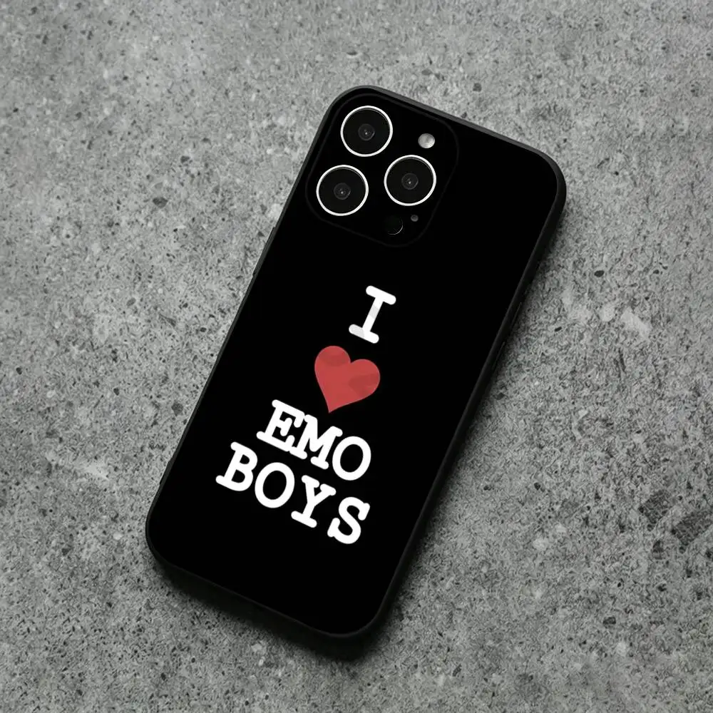 Love Black and Cute Emo Phone Case For IPhone17,11,12,13,14,15,16,XS,XR,X,Mini,Pro,Max,Plus,Shell,Cover - view 5