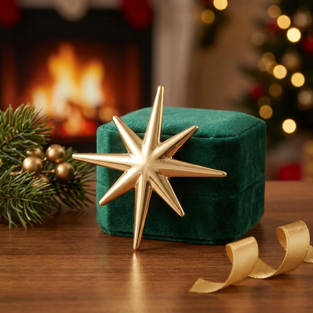 

Classic Smooth Eight Pointed Star Brooches for Women Fashion Pins Friend Event Party New Gifts Jewelry Decoration Accessories
