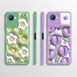 For Realme C30 4G Case Realme C30s Cover Fashion Flower Matte Soft Protective Phone Case For RealmeC30 2022 RMX3581 C 30 Fundas