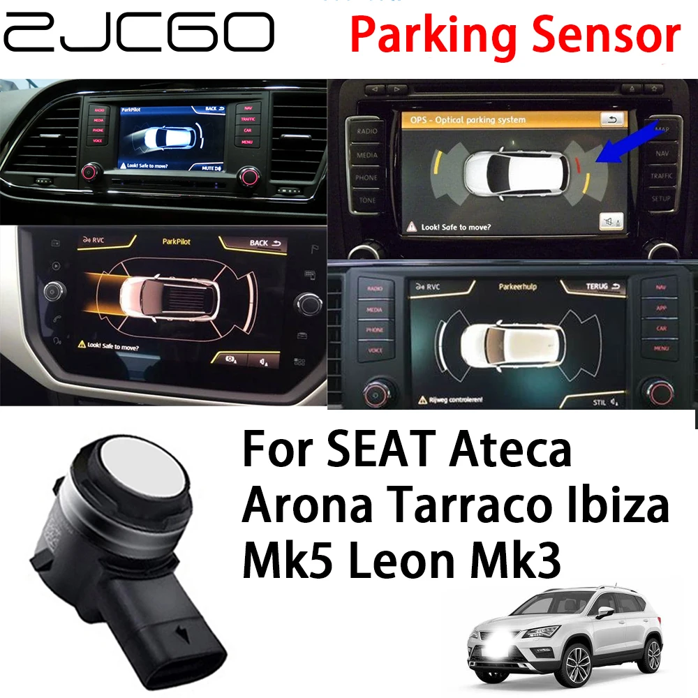 

ZJCGO Front Rear Reverse Parking Sensor Assistance Backup Radar Buzzer System for SEAT Ateca Arona Tarraco Ibiza Mk5 Leon Mk3