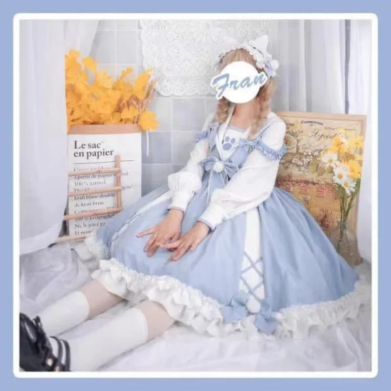 Lolita-vestido Kawaii de gran tamaño, vestido de princesa de manga corta con garra de gato, talla grande 4xl, 150kg