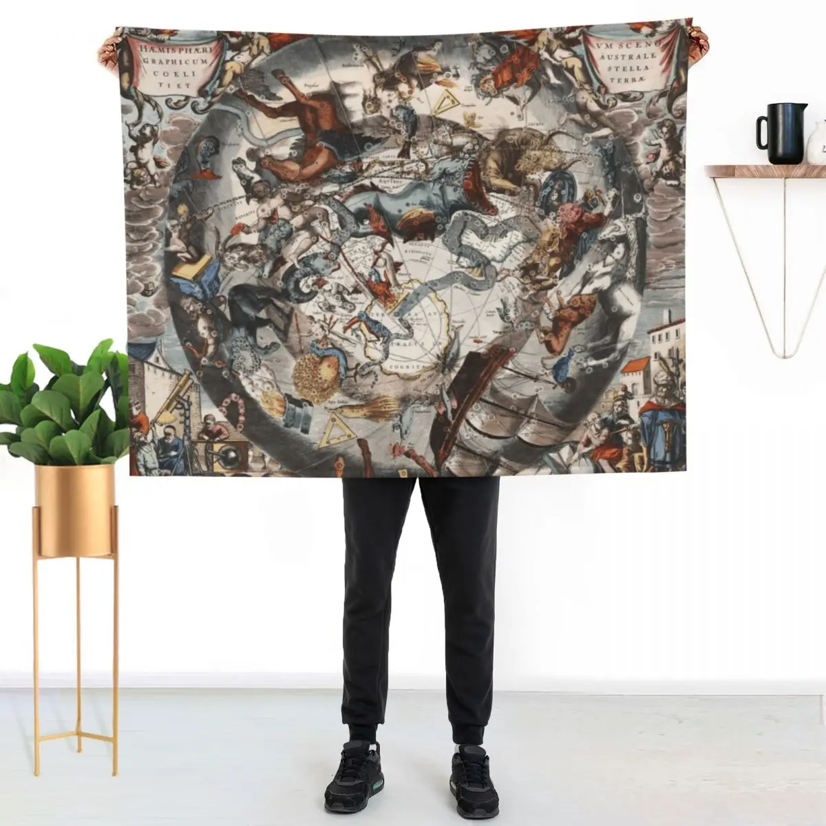 

Celestial Star Map Throw Blanket Stain Resistant Cozy Warm Blanket