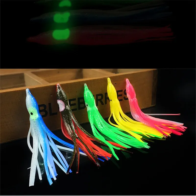 5 Pcs Fishing Silicone Skirt Squid Soft Lure 11cm 3g Squids Jig Artificial Pvc Soft Bait Sea Fishing Tackle Pesca Swimbait