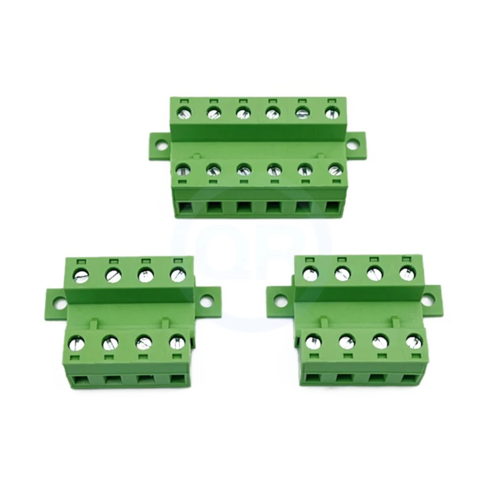 5 Sets 7.62mm Solderless Locking Plate Fixing Butt Plug-in Terminal Block Complete Set KF 2EDGRKC+2EDGK 15EDGRKC 2-12Pin