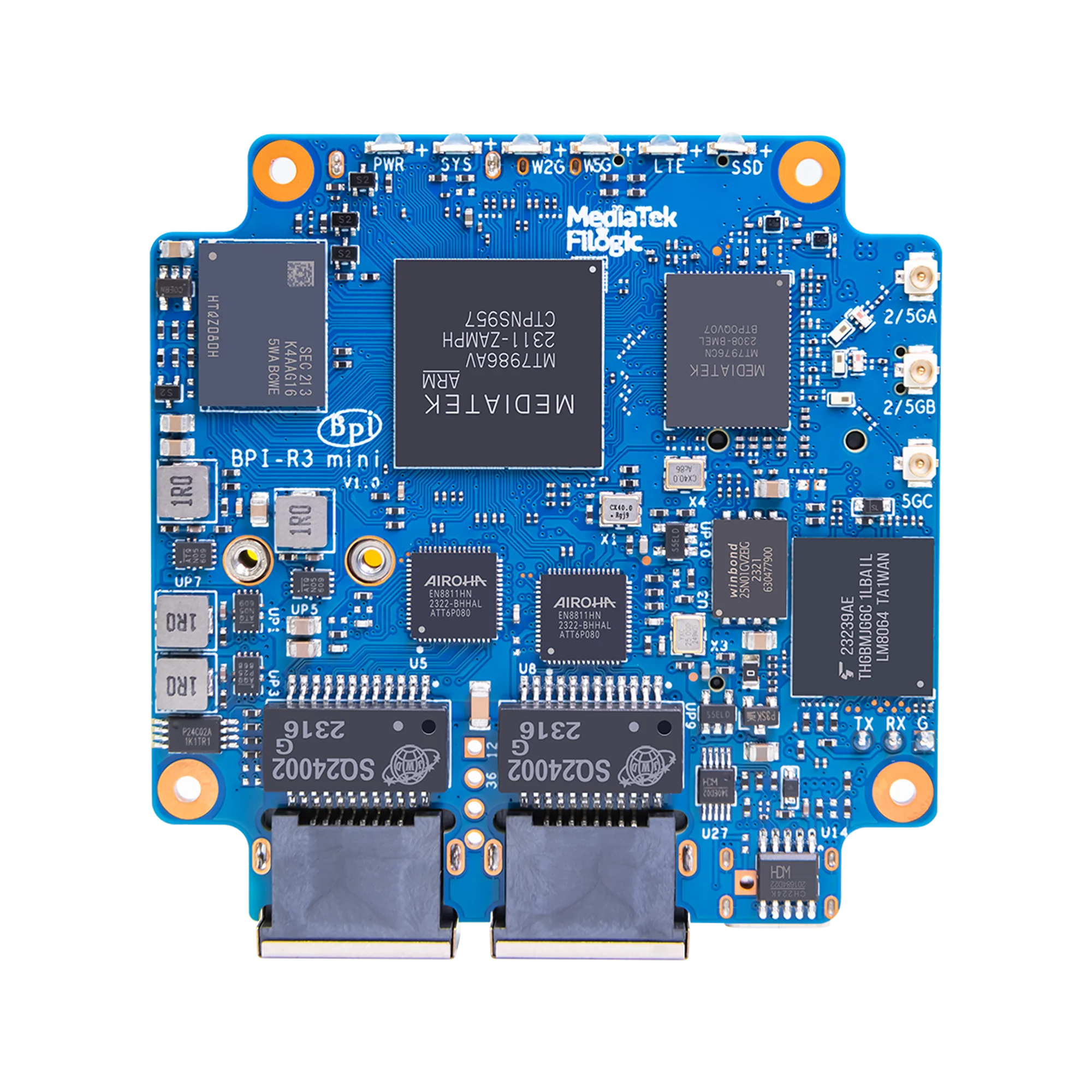 Banana Pi BPI-R3 Mini Router Board SET Case Power Antenna MediaTek MT7986 ARM A53 2G DDR 8G eMMC Open Source Router